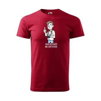 Pánské tričko Tričko s potiskem pro fotografa Hrdina bez pláště? Ano, jsem fotograf: červené 3XL