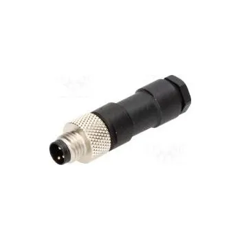 Elektrický konektor Konektor M8 vidlice PIN 3 přímý na kabel zástrčka 4A 60V