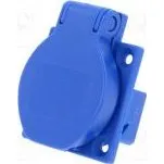 Konektor napájecí AC zásuvka 2P+PE 250VAC 16A modrá PIN 3