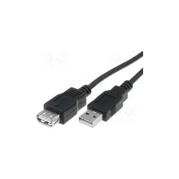 Elektrická zásuvka Kabel USB 2.0 USB A zásuvka, USB A vidlice niklovaný 5m černá