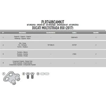 Zavazadlo na motocykl GIVI PLR7406CAMKIT montážní sada pro Ducati Multistrada 950 (17-18) pro hnosič PLR 7406CAM