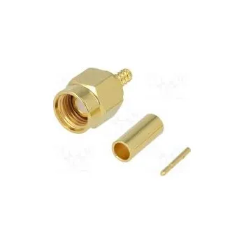 Elektrický konektor Zástrčka SMA vidlice přímý 50Ω pájení,krimpovací na kabel