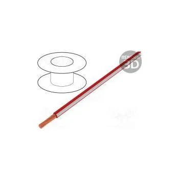 elektrický kabel Vodič LgY lanko Cu 0,5mm2 červeno-bílá PVC 300/500V 100m