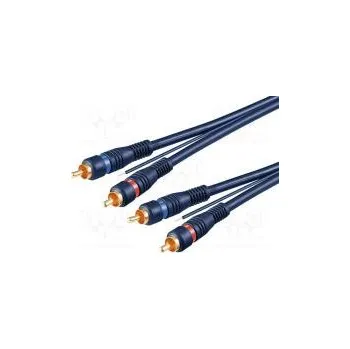 Audio kabel Kabel RCA vidlice x2,ovládání,z obou stran 5m Povrch zlacený