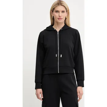 Pánská mikina Mikina MICHAEL Michael Kors dámská, černá barva, s kapucí, hladká, MT551SSE45 99X, vel. M