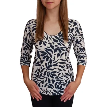 Dámská halenka Halenka Pratto bílá s modrými vzory velikost pratto: 38