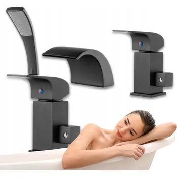 Vodovodní baterie Jednopáková vanová a sprchová baterie na okraj vany Silla CASCADE černá