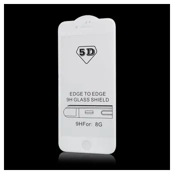 Tvrzené sklo 5D FULL GLUE iPhone 6, 6S (4,7) bílá - BULK