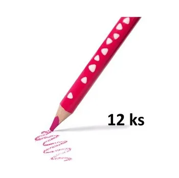 Pastelka RICO pastelka trojboká JUMBO, tuha průměr 5mm, 12 ks, růžová