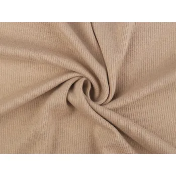 Úplet bavlněný žebrovaný / jemná svetrovina, barva 2 béžová světlá