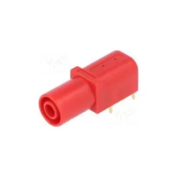 Krokosvorka Zásuvka banánek 4mm 24A červená zlacený -25÷80°C 10mΩ 1kV
