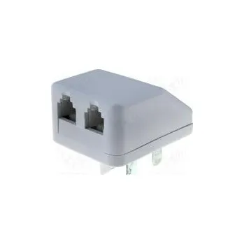 Elektrická zásuvka Adaptér RJ11 zásuvka x2,WT4 vidlice úhlové 90°