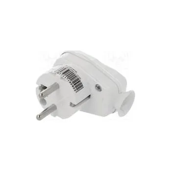 Elektrická zásuvka Konektor napájecí AC vidlice zástrčka 2P+PE 250VAC 16A bilá