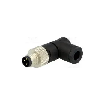 Elektrický konektor Konektor M8 vidlice PIN 3 úhlové 90° na kabel zástrčka