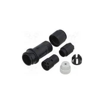 Elektrická zásuvka Konektor kulatý zástrčka zásuvka PIN 4 bez kontaktů na kabel