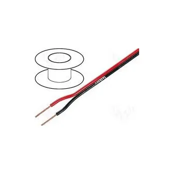 elektrický kabel Vodič reproduktorový 2x0,25mm2 lanko CCA černo-červená PVC
