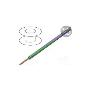 elektrický kabel Vodič LgY lanko Cu 0,75mm2 zeleno-fialová PVC 300/500V 100m