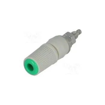 Krokosvorka Zásuvka banánek 4mm 24A zelená niklovaný izolované 45mm