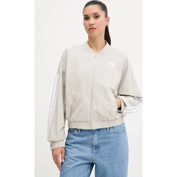 Bunda adidas Essentials béžová barva, přechodná, oversize, JE1317 01X, vel. S