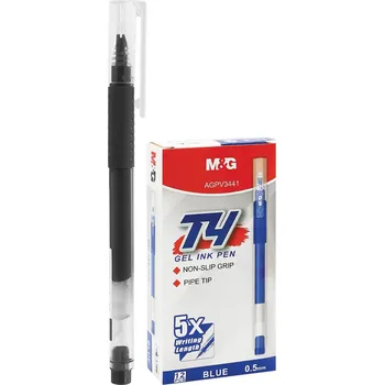 Gelové pero M&G T4 (0,5 mm) - velkoobjemová čierna náplň (délka zápisu až 2000 m)