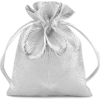 Dárkový pytlík metalický vzor 10x13 cm, barva 1 stříbrná