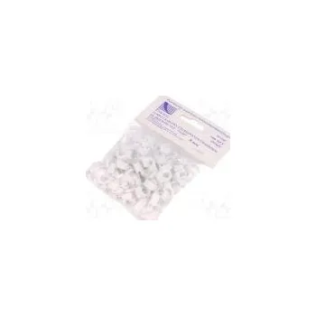 Organizace kabelů Držák bílá na kulatý kabel 100ks s hřebíkem 8mm