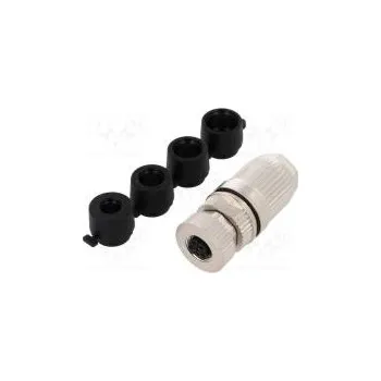 Elektrická zásuvka Zástrčka M12 PIN 5 zásuvka kód L-Power na kabel IP67 přímý