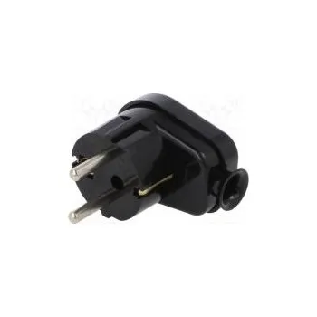 Elektrická zásuvka Konektor napájecí AC vidlice zástrčka 2P+PE 250VAC 16A černá