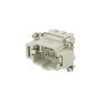 Elektrický konektor Konektor HDC vidlice HE PIN 6 6+PE velikost 3 bez kontaktů