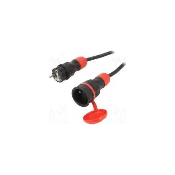 Prodlužovací kabel Prodlužovací síťový kabel Zásuvky 1 guma černá 3x1,5mm2 15m