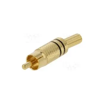 Audio kabel Zástrčka RCA vidlice s vývodkou přímý pájení Mat.těl kov