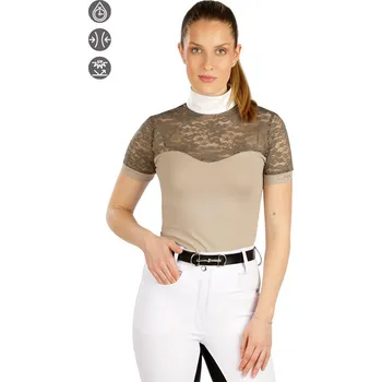 Dámské tričko Triko dámské s krátkým rukávem J1382 LITEX Barva: béžová, Velikost: S
