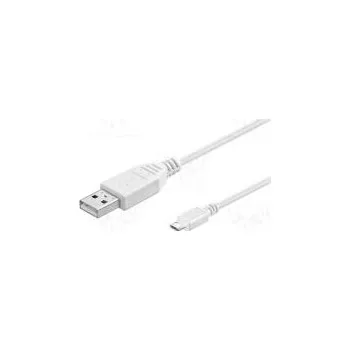 Datový kabel Kabel USB 2.0 USB A vidlice, USB B micro vidlice 1m bílá