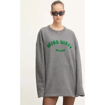 Dámská mikina Bavlněná mikina Miss Sixty 6L4TJ1740000 dámská, šedá barva, s potiskem 90X, vel. S