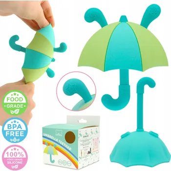Silikonové kousátko deštník senzorické prořezávání zoubků uklidňující SafeTeddy
