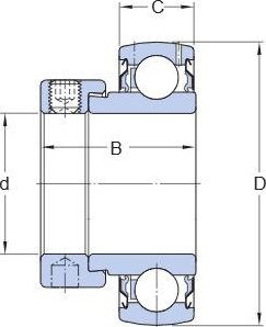 YET 206 SKF Vkládací ložisko