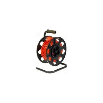 Napájecí kabel Prodlužovací síťový kabel bubnový Zásuvky 4 PVC oranžová