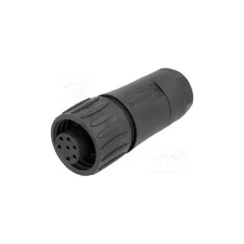 Elektrická zásuvka Konektor kulatý zástrčka PIN 7 zásuvka pájení stříbřený 250V