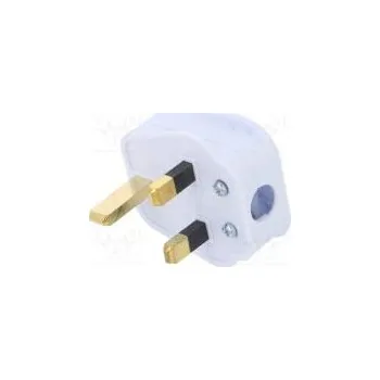 Konektor napájecí AC zástrčka 2P+PE 250VAC 5A bilá PIN 3