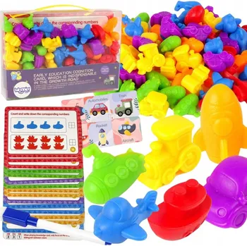 Dřevěná hračka Učení barev, počítání, třídič – sada XXL WOOPIE