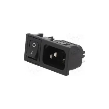 Elektrická zásuvka Konektor napájecí AC zásuvka vidlice 10A 250VAC -40÷70°C