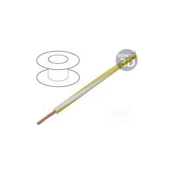 elektrický kabel Vodič LgY lanko Cu 0,75mm2 bílo-žlutá PVC 300/500V 100m