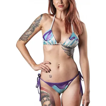 Dámské plavky PITCHA dámské bikiny DRIP turquoise/purple