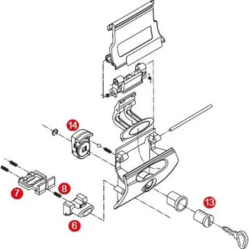 Motodoplněk GIVI Z4513R západka zavírání bezpečnostního zámku Security Lock (pozice 14)