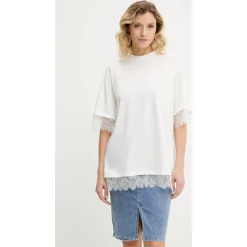 Bavlněné tričko Answear.LAB dámské, bílá barva 4862.FLK 00X, vel. S/M