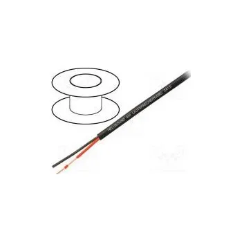 elektrický kabel Vodič reproduktorový 4x2,5mm2 lanko Cu černá nestíněný PVC