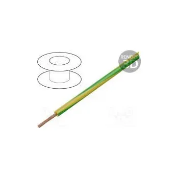 elektrický kabel Vodič TLY lanko Cu 0,22mm2 žluto-zelená PVC 150/300V 200m