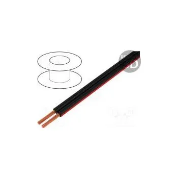 elektrický kabel Vodič reproduktorový 2x4mm2 lanko Cu černo-červená nestíněný
