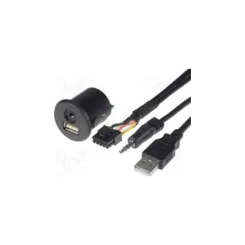 Elektrická zásuvka Adaptér USB/AUX USB A zásuvka,Jack 3,5mm 4pin zásuvka 0,9m