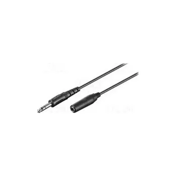 Audio kabel Kabel Jack 6,3mm zásuvka,Jack 6,3mm vidlice 5m černá